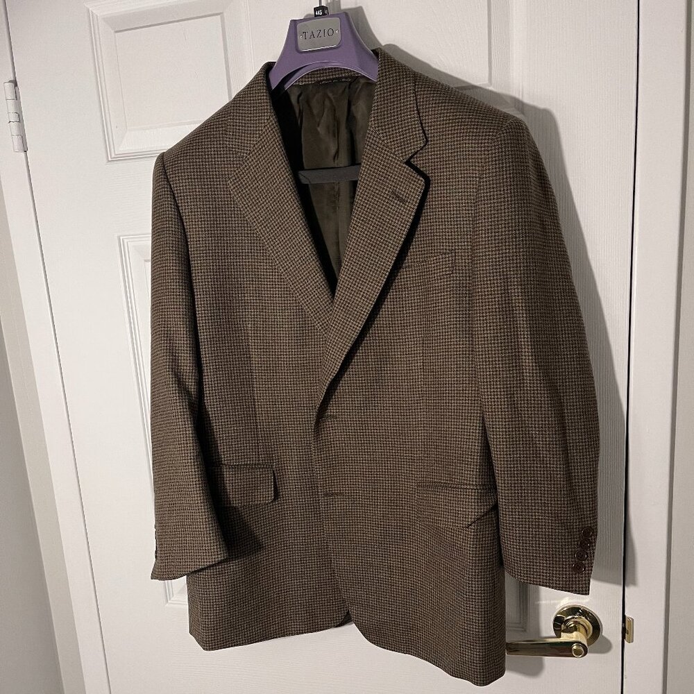 Canali made in Italy baby houndstooth full canvas two button sport coat 44S